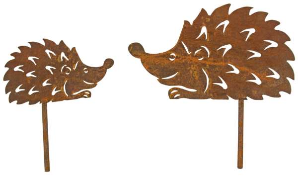 2er Set Goldiger Igel - Gartendekoration